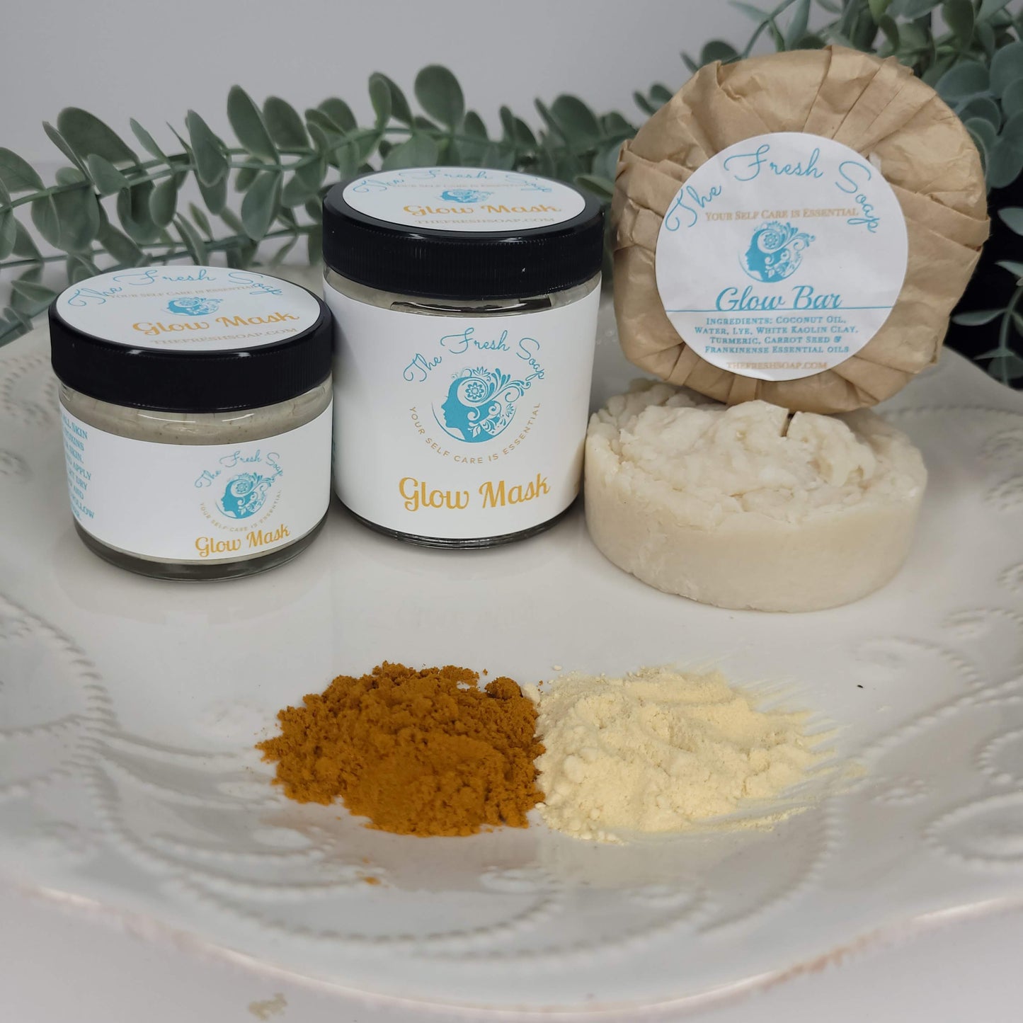 Glow Mask and Bar Soap Combo