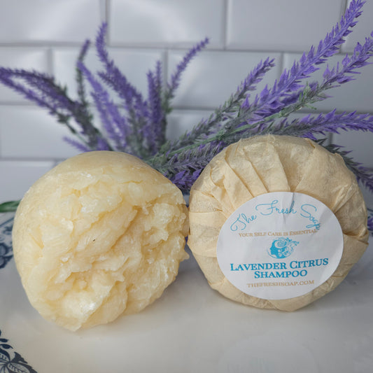 Lavender Citrus Shampoo Bar and Lavender Citrus Conditioner Cream