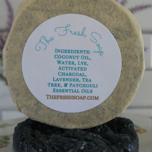Detox Bar for Oily Skin- Activated Charcoal with Patchouli, Tea Tree and Lavender Essential oils