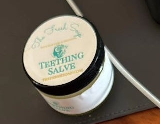 Teething Salve made with baby safe essential oils and diluted at a baby safe ratio