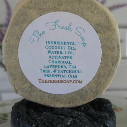 Detox Bar for Oily Skin- Activated Charcoal with Patchouli, Tea Tree and Lavender Essential oils